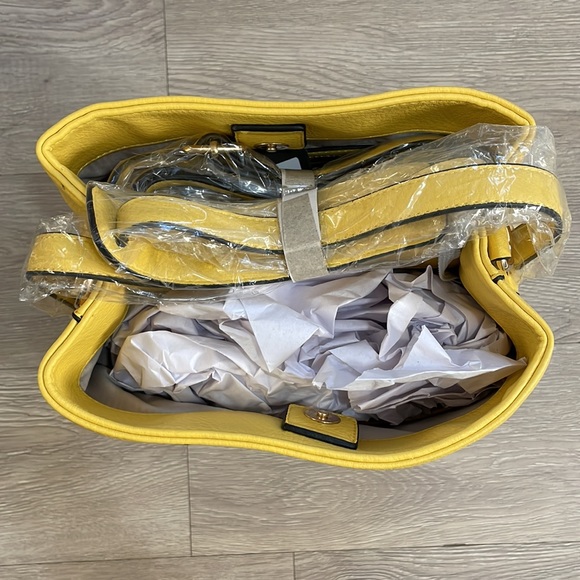 Madi Claire "Brook" Pebble Grain Shoulder Bag w/Adjustable Strap-SunflowerYellow - Picture 2 of 11